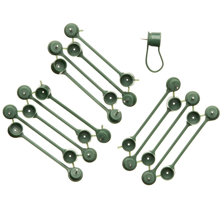 Enlace con clip para chincheta Ø15mm verde x15