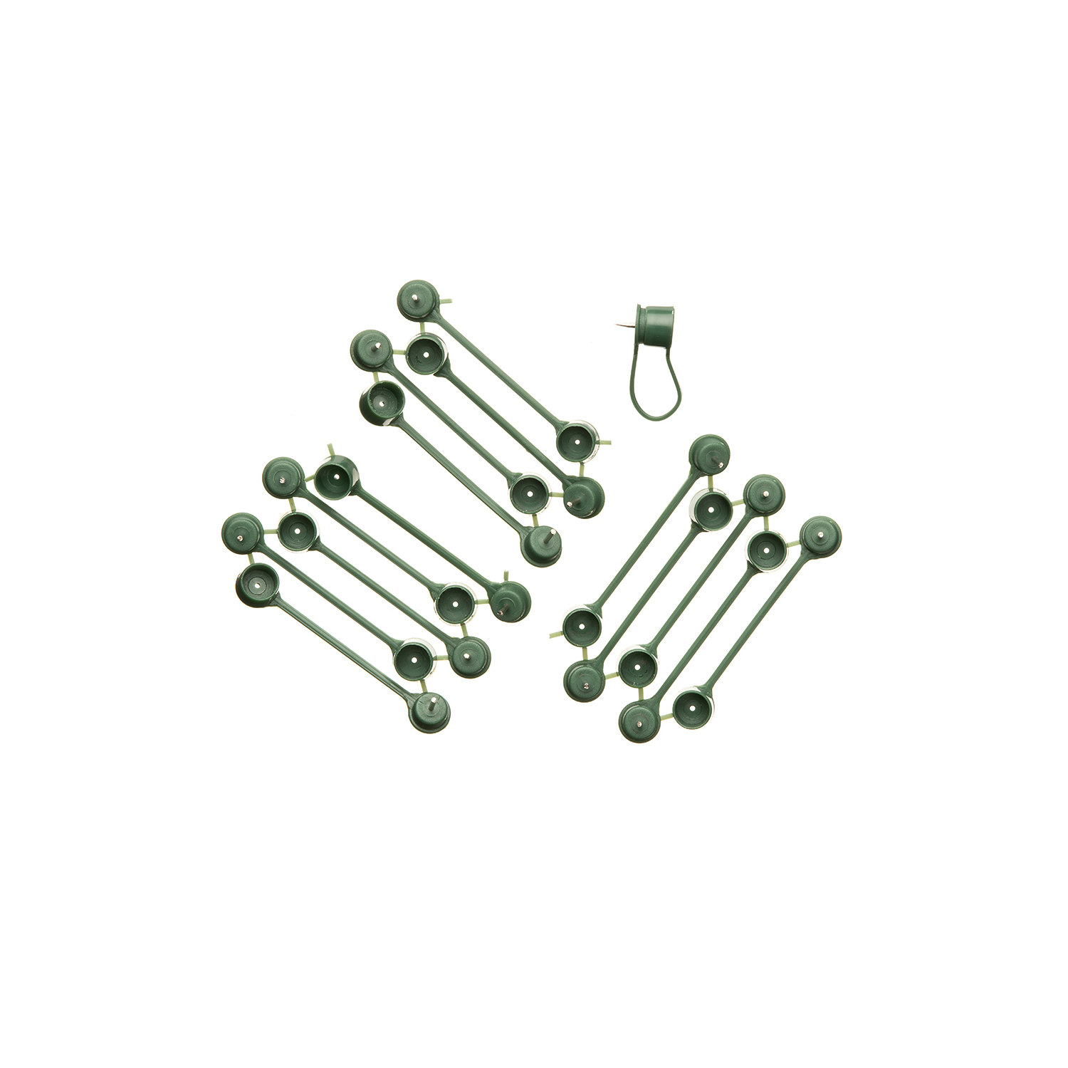 Enlace con clip para chincheta Ø15mm verde x15