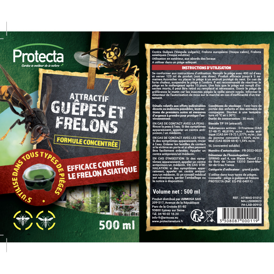 Attractif concentré pour piège à guêpes et frelons