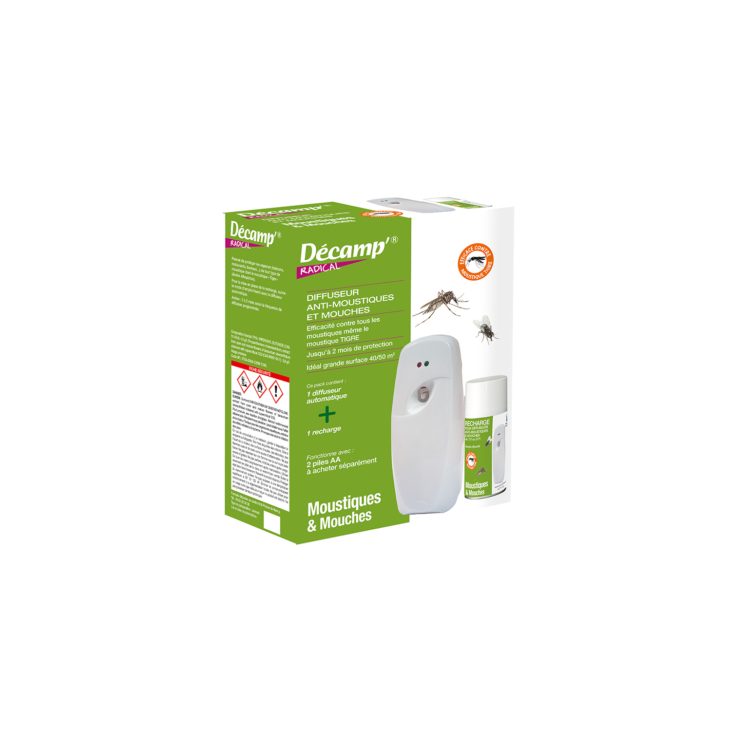 Difusor antimosquitos y moscas + recarga Decamp