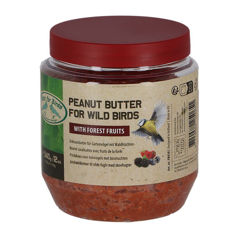 Mantequilla de cacahuete con frutos del bosque, para pájaros