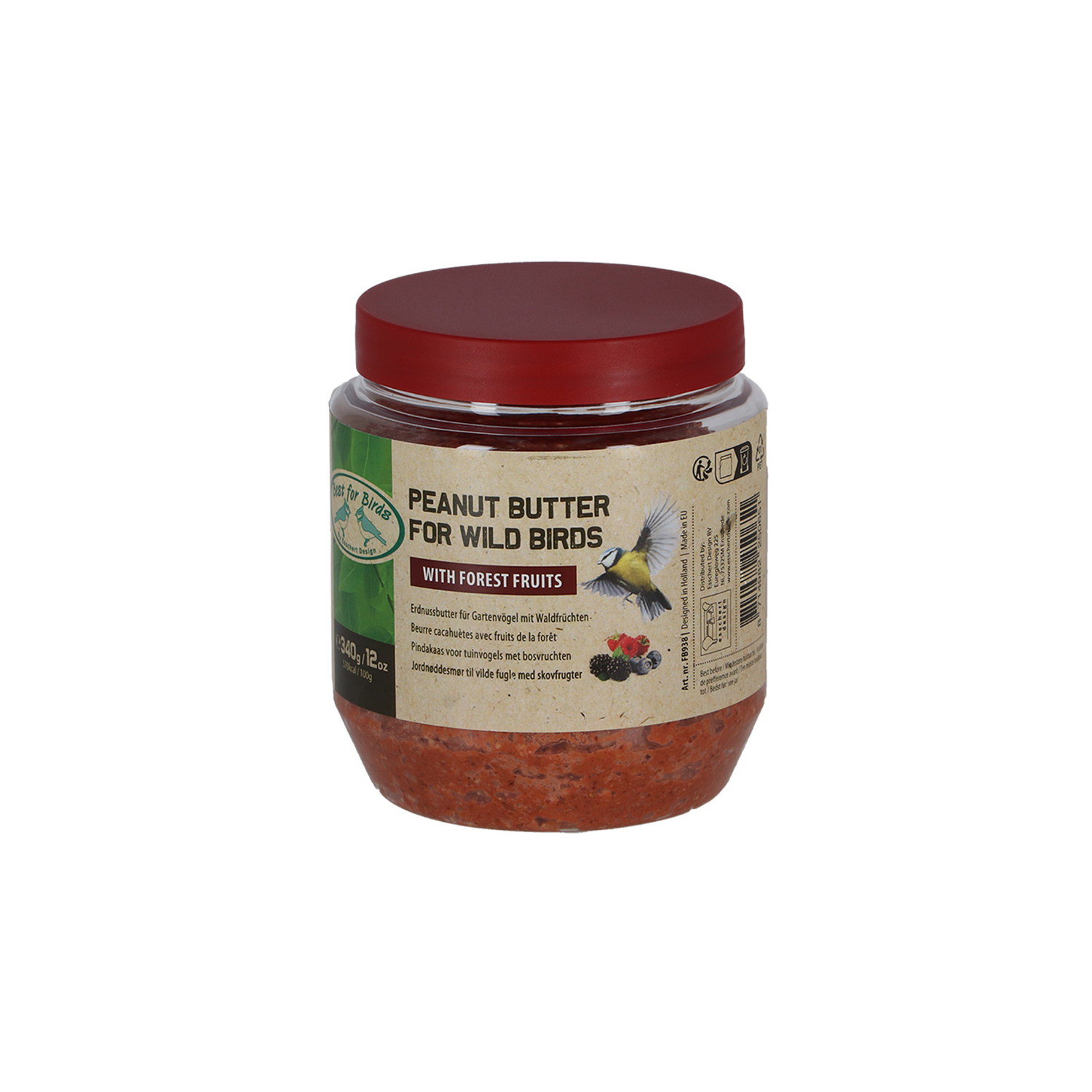 Mantequilla de cacahuete con frutos del bosque, para pájaros