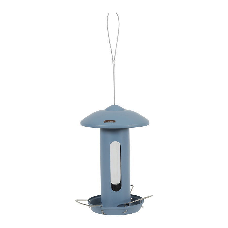 Manger design Zolux for wild birds - metal & blue plastic