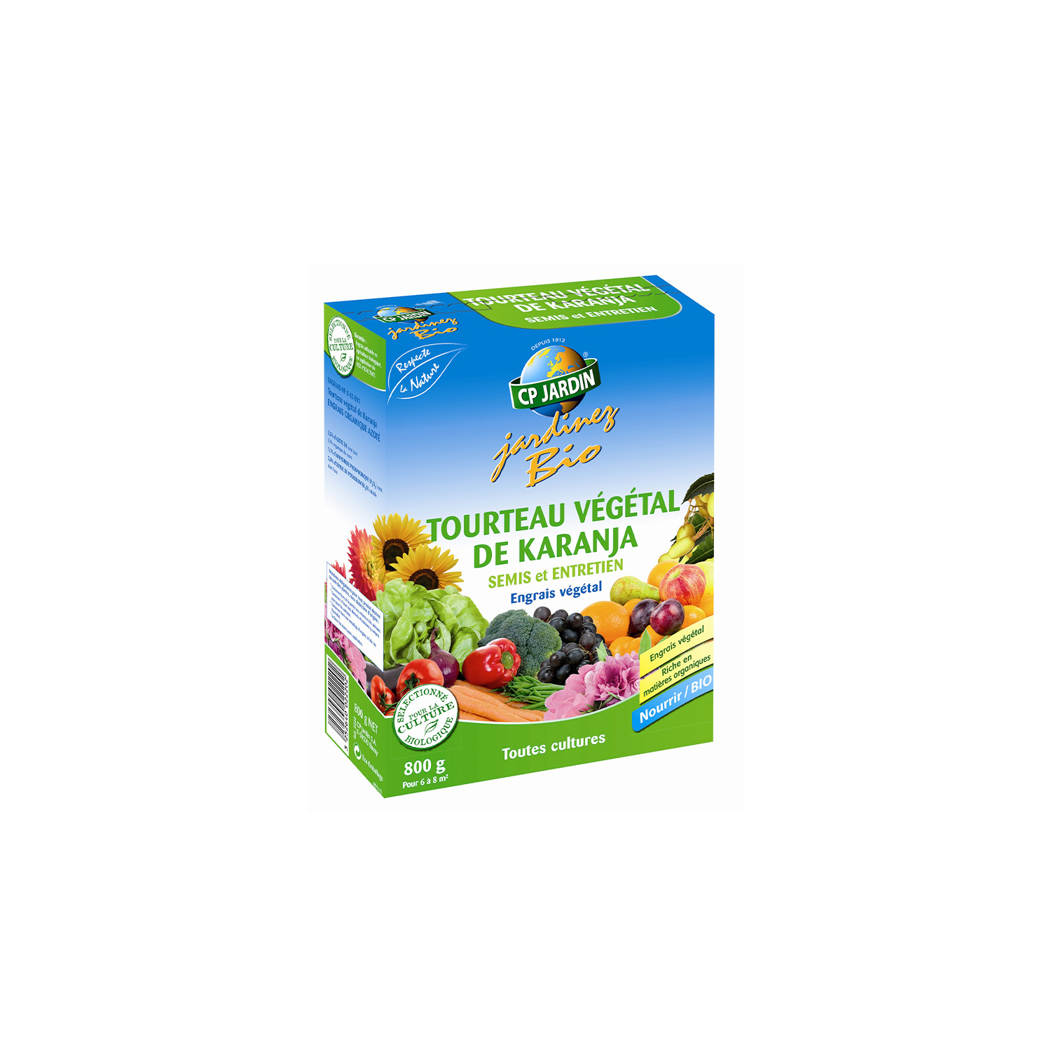 Torta vegetal de Karanja CP Jardin 800 g – Fertilizante natural y protector para plantas