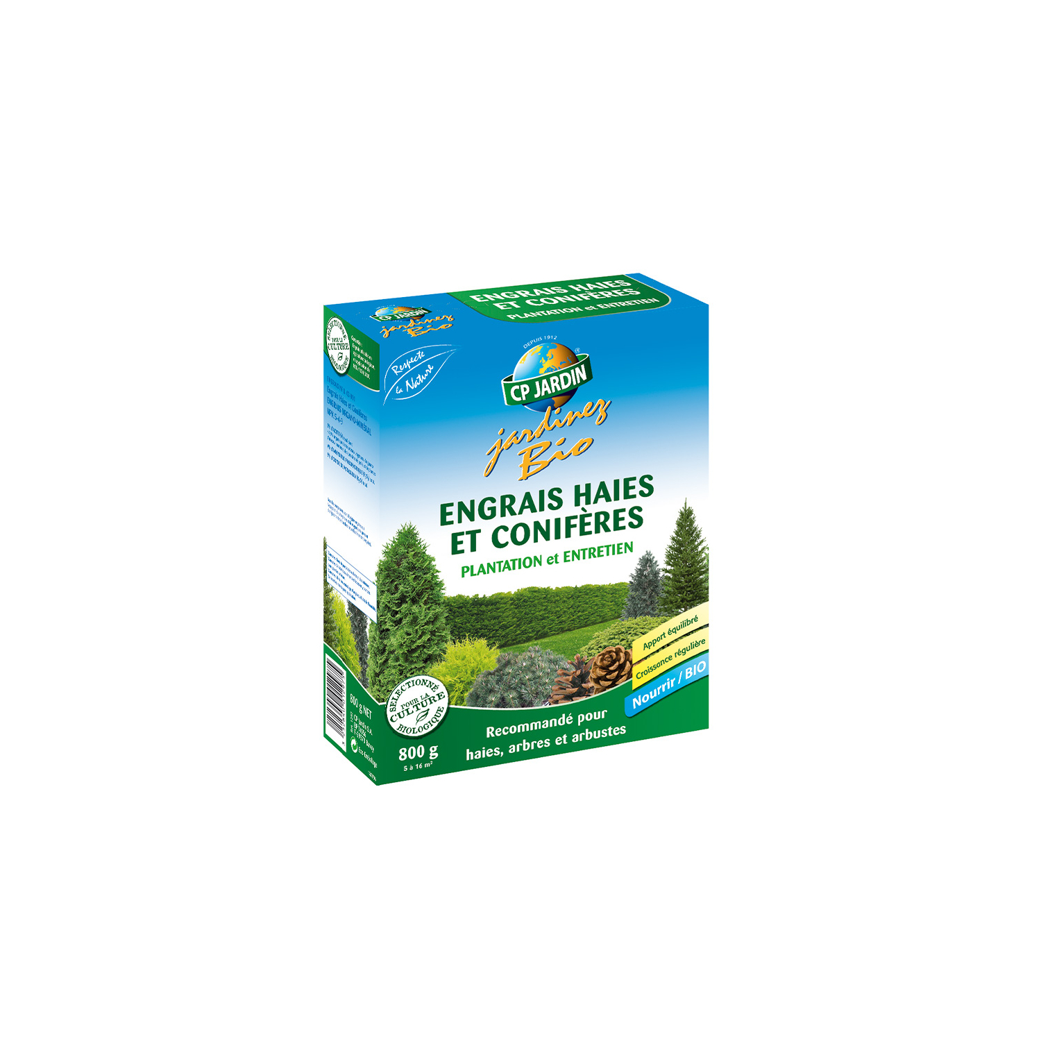 Abono para coníferas, árboles y arbustos de setos 800 g CP Jardin
