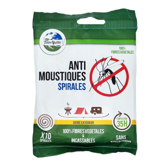10 espirales antimosquitos de fibras vegetales