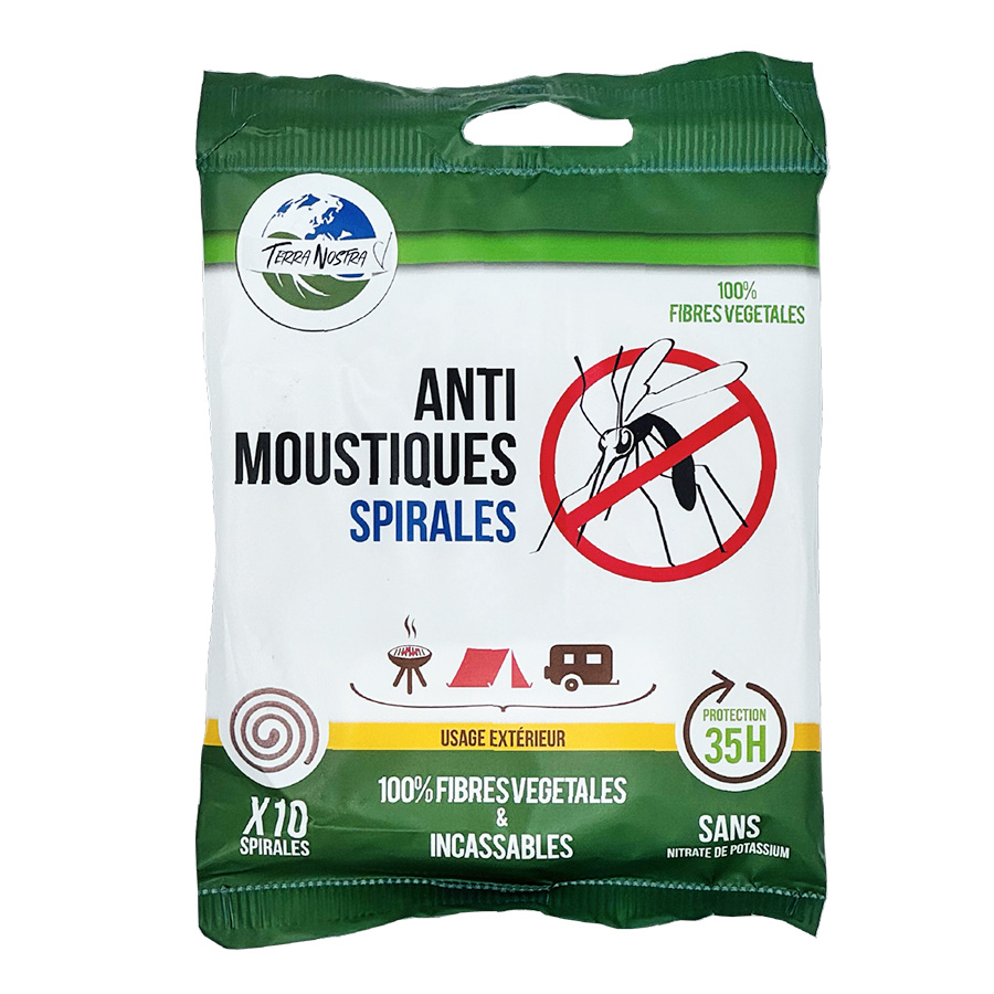 10 espirales antimosquitos de fibras vegetales