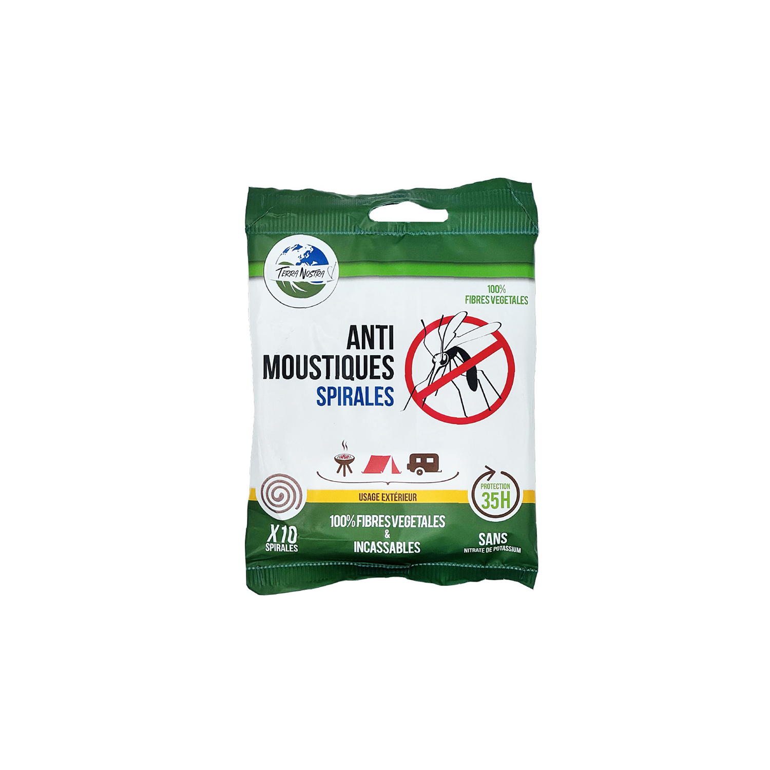 10 espirales antimosquitos de fibras vegetales