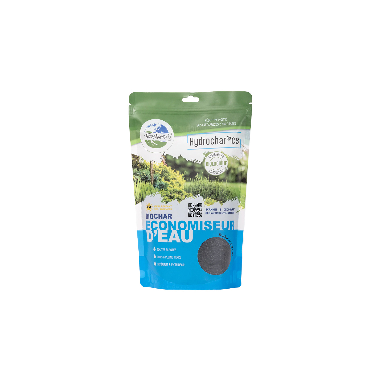 Hydrochar Biochar 300g – Retenedor de agua natural para plantas | Terra Nostra