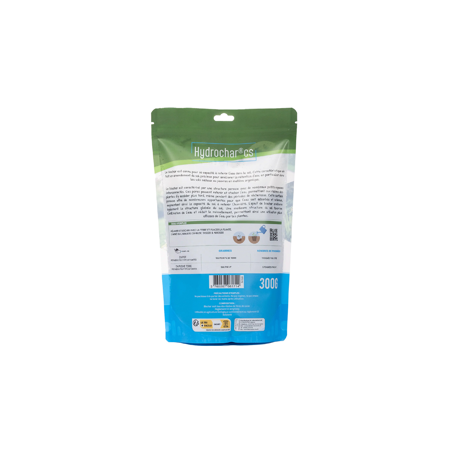 Hydrochar Biochar 300g – Retenedor de agua natural para plantas | Terra Nostra