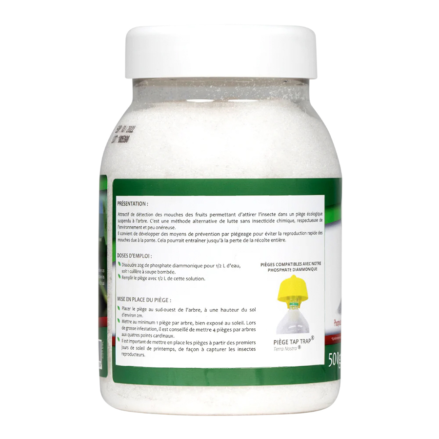 Piège mouches des fruits + 3 attractifs phosphate diammonique