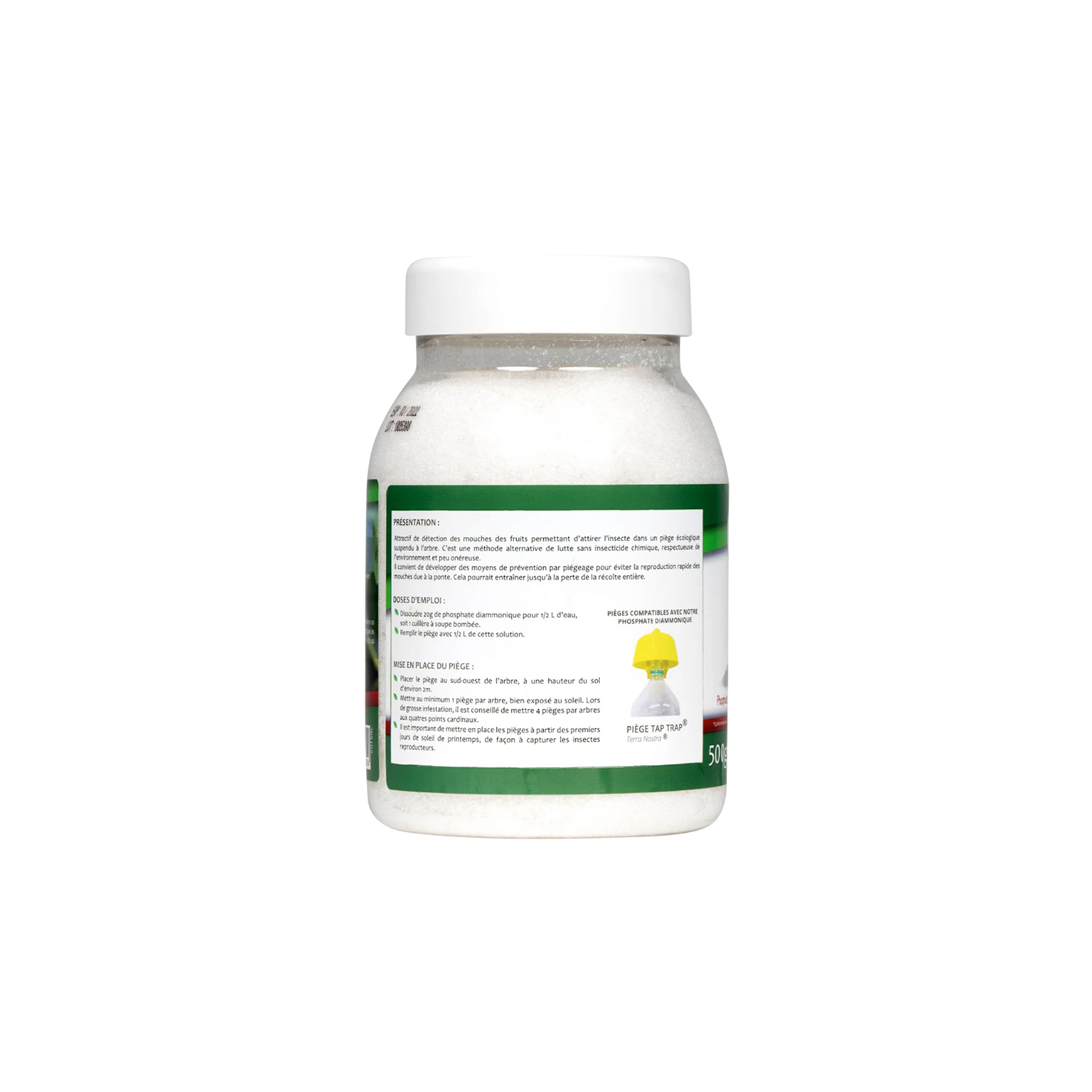 Piège mouches des fruits + 3 attractifs phosphate diammonique