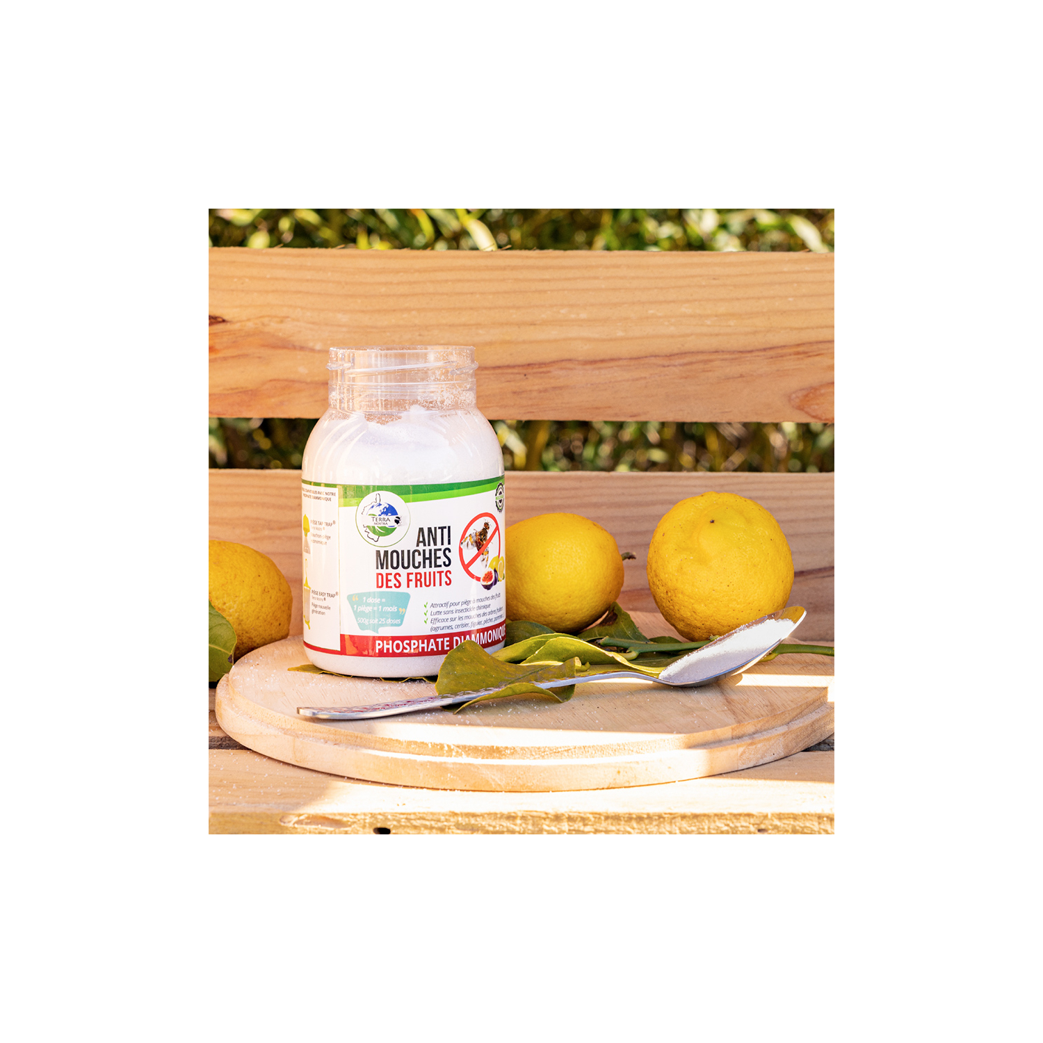 Piège mouches des fruits + 3 attractifs phosphate diammonique