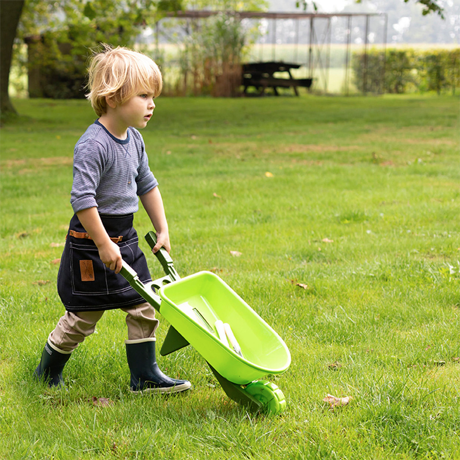 Carretilla infantil de plástico – Juego de jardinería ligero y manejable