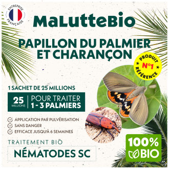 Sobre de nematodos contra la polilla de la palmera y el picudo rojo — 25 millones para 1 a 3 palmeras