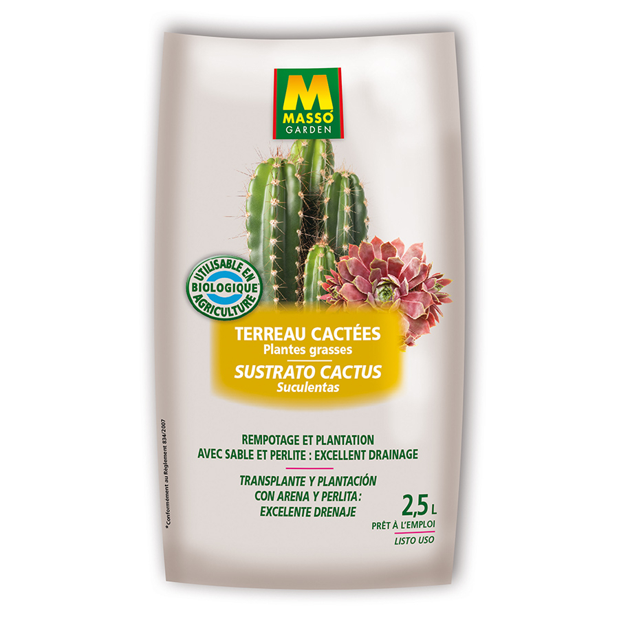 Sustrato para cactus y plantas suculentas 2,5 L