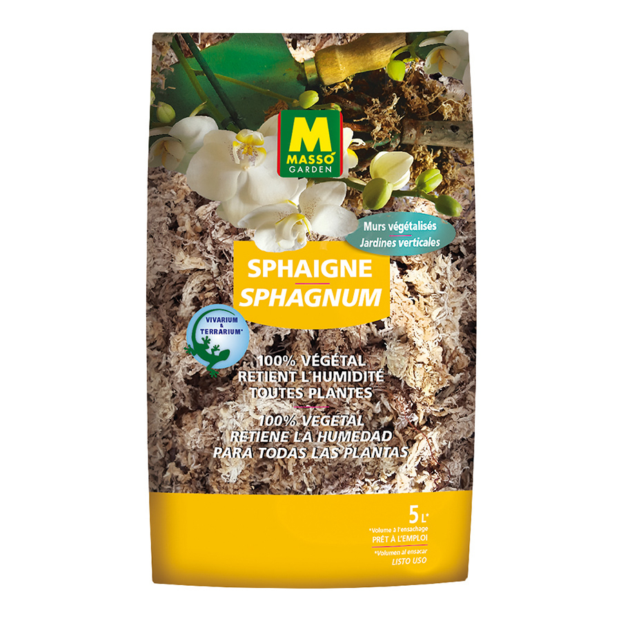 Sphagnum natural Masso 5 L – Orquídeas, terrarios, plantas carnívoras