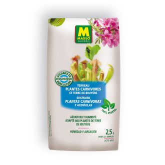Sustrato para plantas carnívoras y tierra de brezo 2,5 L Masso
