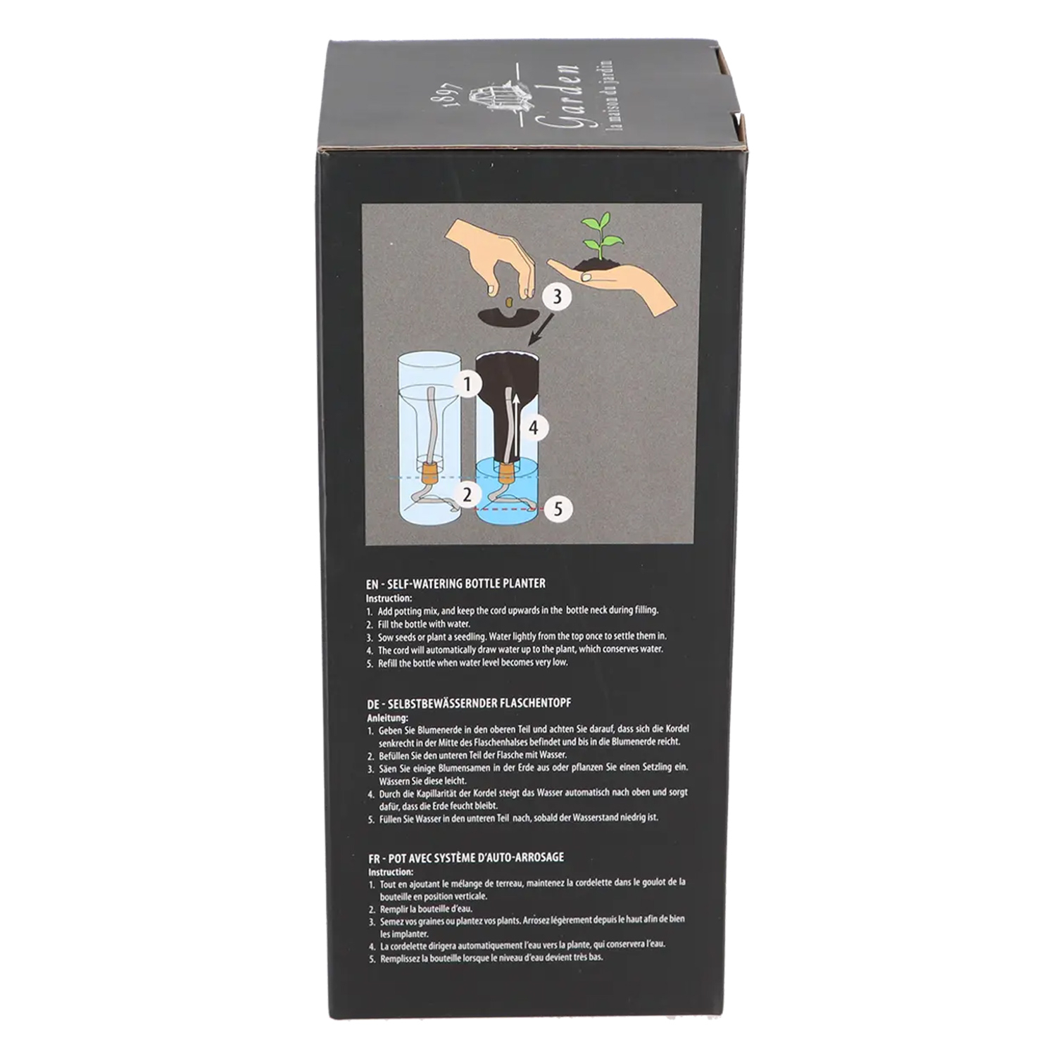 Maceta de vidrio con autorriego 21,7 cm – hidrocultivo e hidroponía