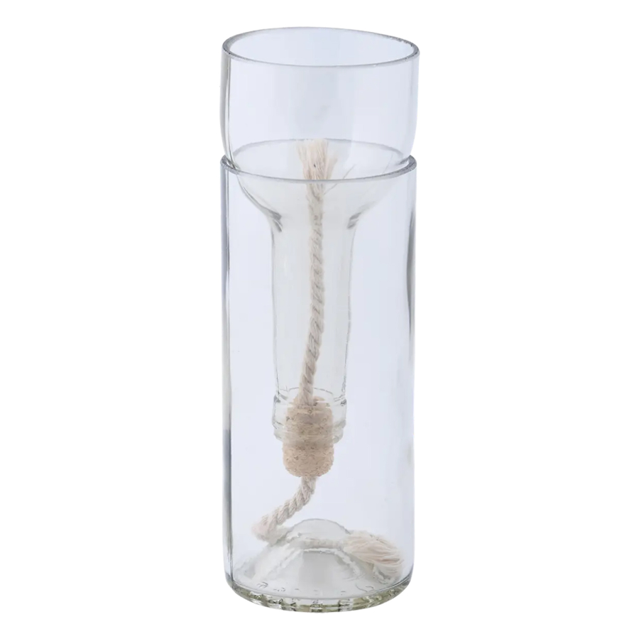 Maceta de vidrio con autorriego 21,7 cm – hidrocultivo e hidroponía