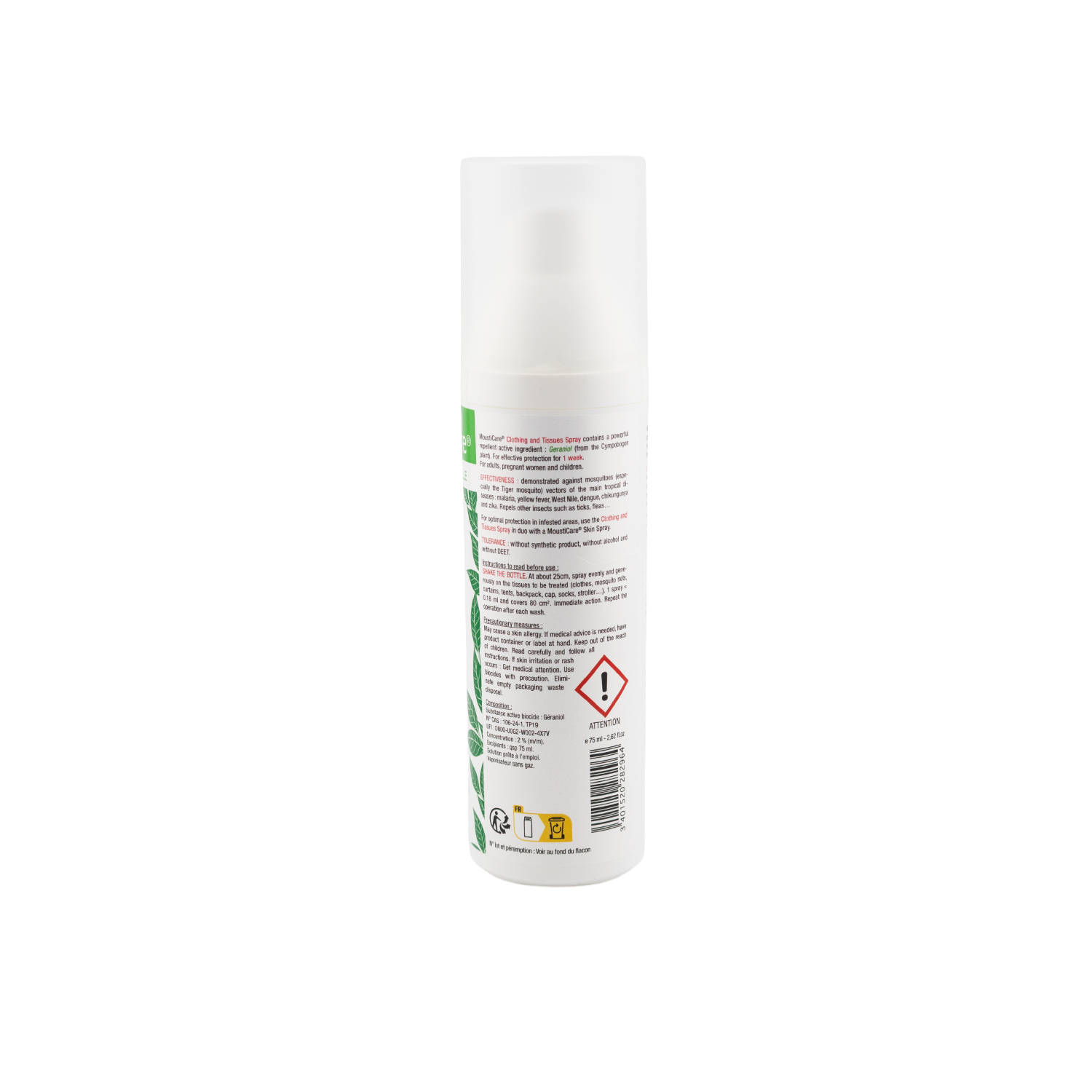 Spray antimosquitos para ropa y tejidos MoustiCare® 75 ml
