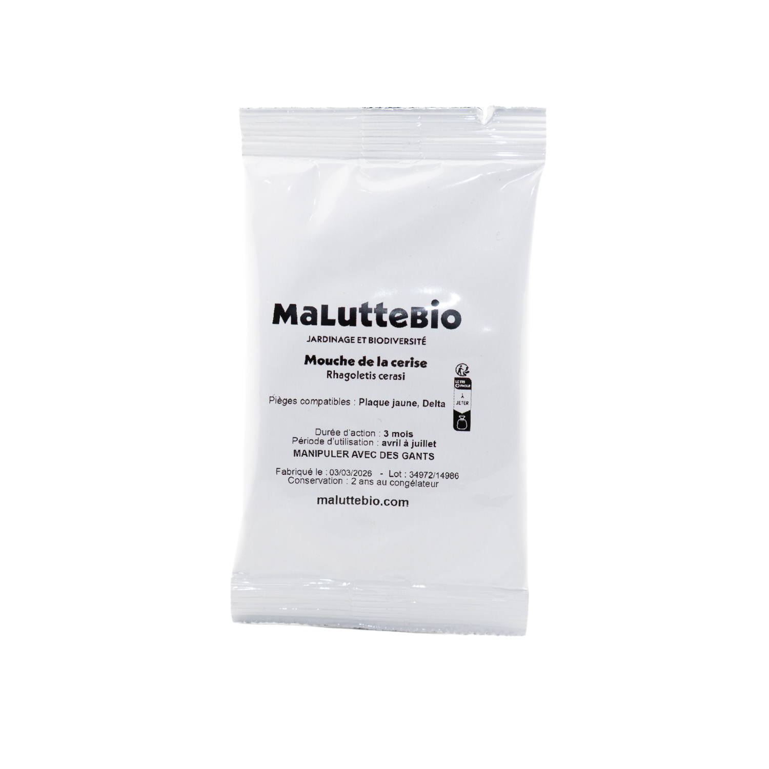 Trampa para la mosca de la cereza | Placas amarillas + atrayente | Maluttebio