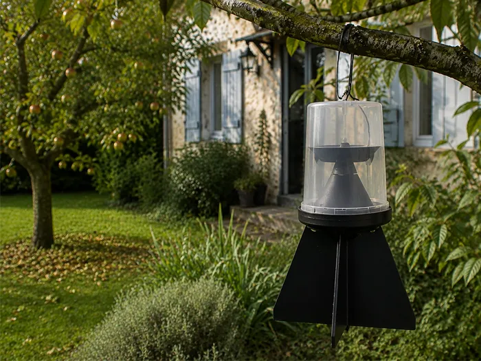 Piège à phéromone pour punaise diabolique posé au jardin