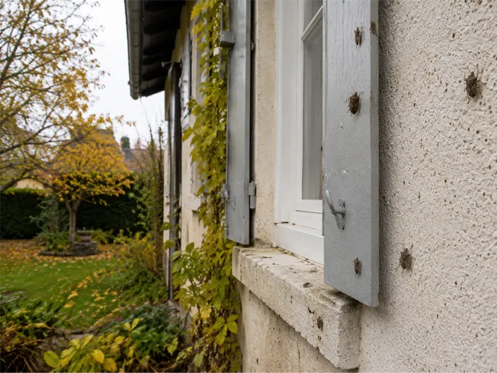 Punaises diaboliques rassemblées à l'automne pour hiverner